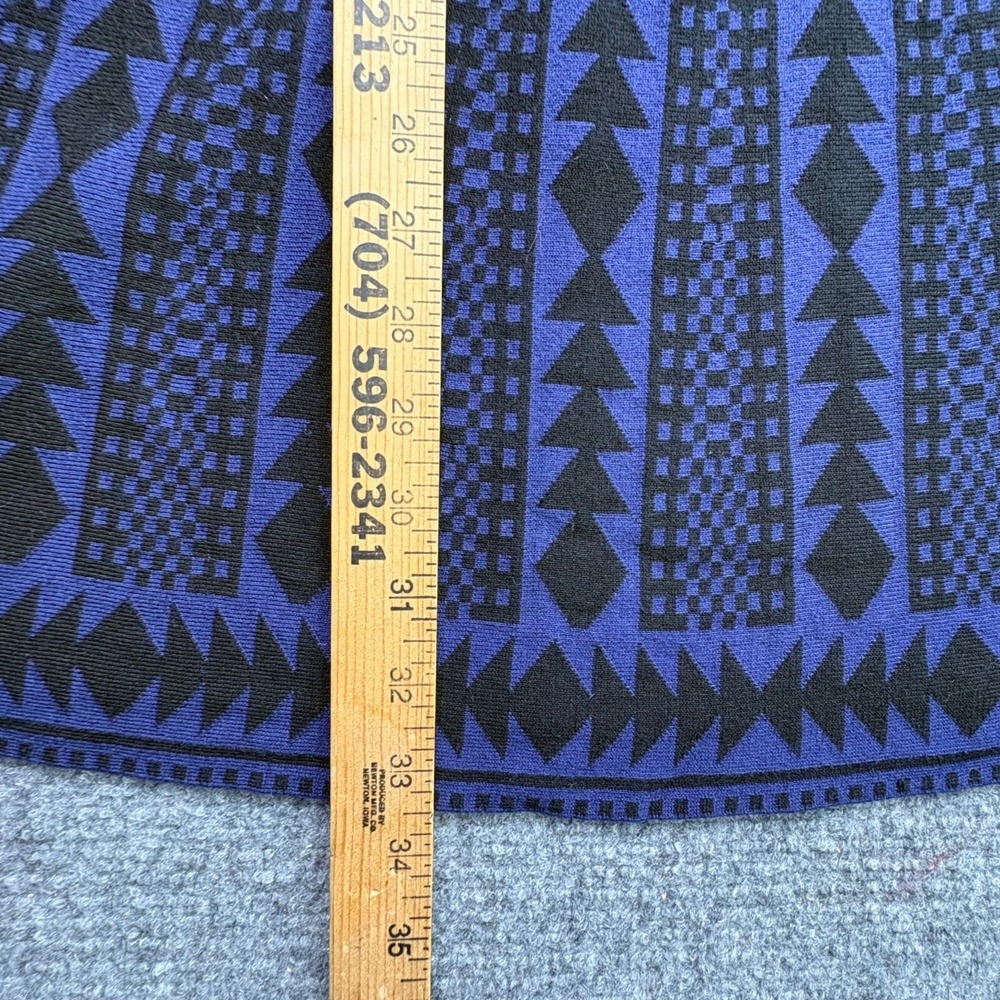 Nina Leonard‎ Sweater Dress Womens L Blue Black Geometric Aztec Boho Artsy Fairy - Picture 9 of 11